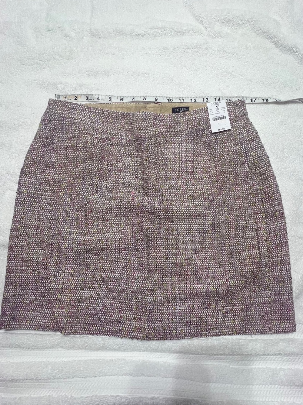 J. Crew Pink Tweed Mini Skirt Sz 12 A0061
